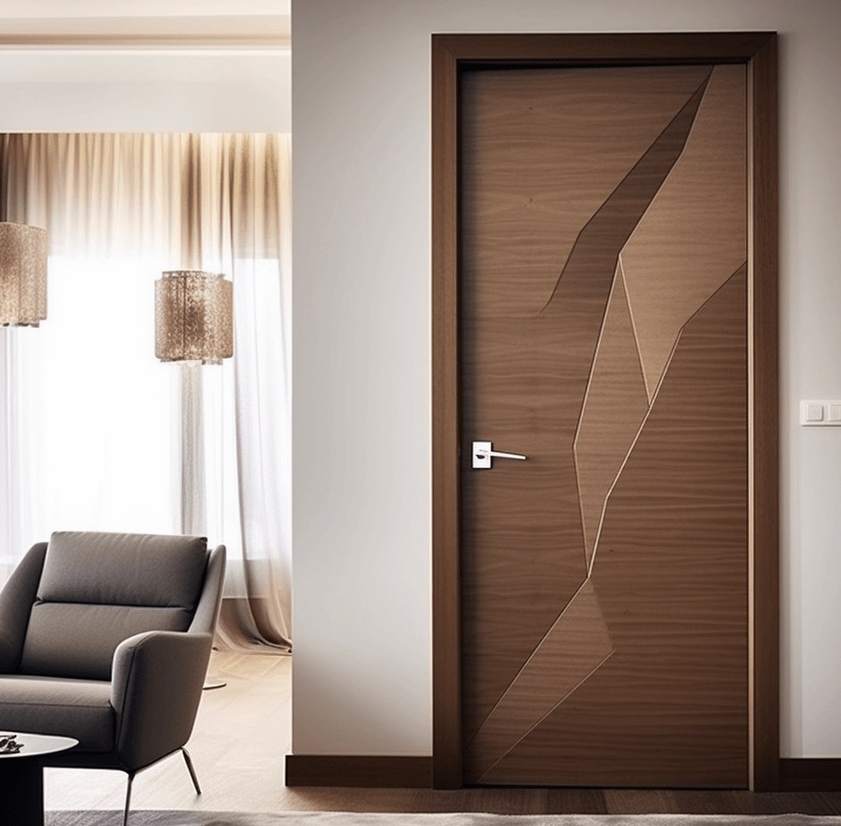 Patterned wooden door